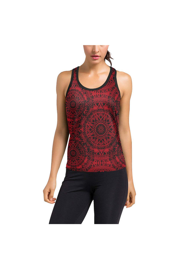 Modern Abstract Red & Black Women's Racerback Tank Top - Objet D'Art