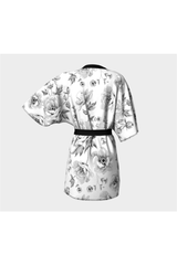 Silver Floral Kimono Robe - Objet D'Art