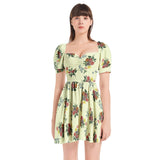 M Kemp Dahlia Puff Sleeve Sweetheart Neck Short Dress - Objet D'Art