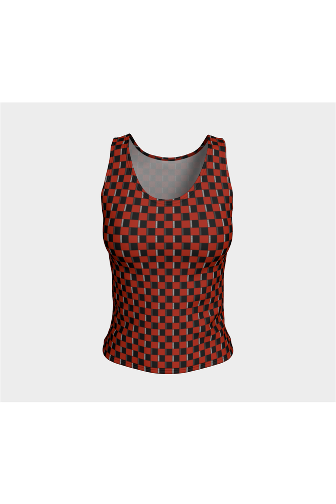 Grid Fitted Tank Top - Objet D'Art