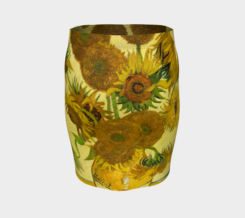 Van Gogh Almond Blossom Fitted Skirt - Objet D'Art