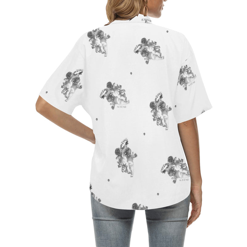 cheribum m kemp print All Over Print Hawaiian Shirt for Women (Model T58) - Objet D'Art