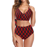 chess queen dress print 2 Knot Side Bikini Swimsuit (Model S37) - Objet D'Art