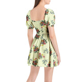 M Kemp Dahlia Puff Sleeve Sweetheart Neck Short Dress - Objet D'Art