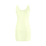 white on neon green hex print Medea Vest Dress (Model D06) - Objet D'Art