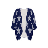 big star print 2 Women's Kimono Chiffon Cover Up (Model H51) - Objet D'Art
