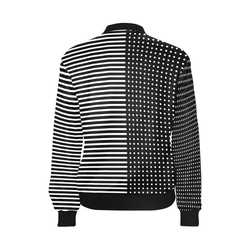 line to line print 10A All Over Print Bomber Jacket for Women (Model H36) - Objet D'Art