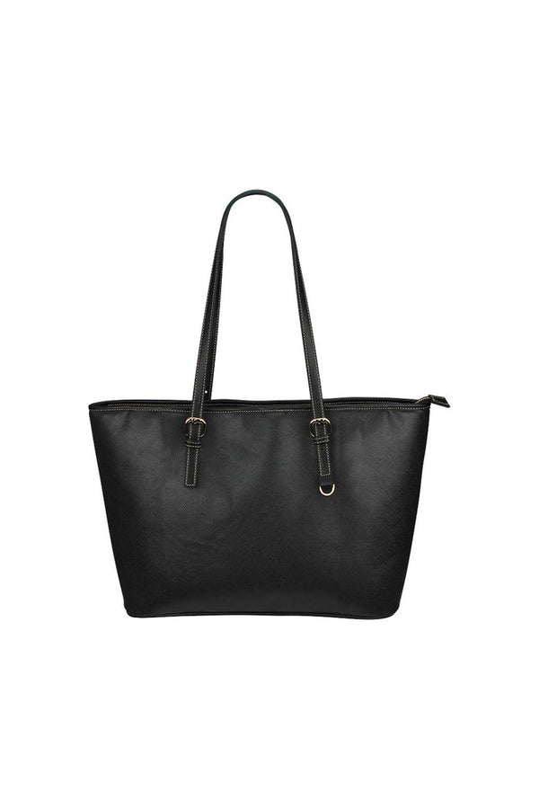 Leopard Spot Black Leather Tote Bag/Small - Objet D'Art