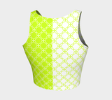 Neon Green Petals Athletic Crop Top - Objet D'Art