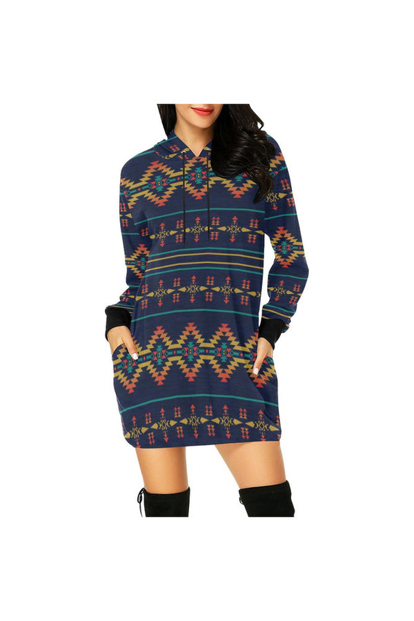 azzie 4 All Over Print Hoodie Mini Dress (Model H27) - Objet D'Art