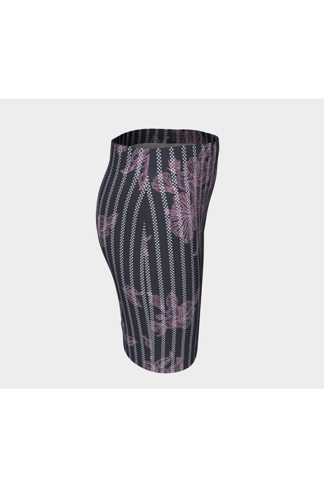 Pink & Gray Striped Fitted Skirt - Objet D'Art