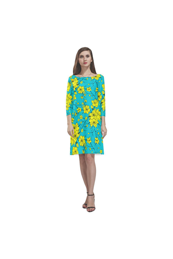 blue flow 2 Rhea Loose Round Neck Dress(Model D22) - Objet D'Art