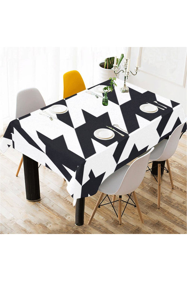 Mega Houndstooth Cotton Linen Tablecloth 60" x 90" - Objet D'Art Online Retail Store