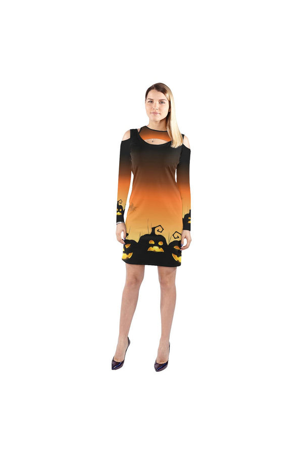 Pumpkin Patch Cold Shoulder Long Sleeve Dress (Model D37) - Objet D'Art