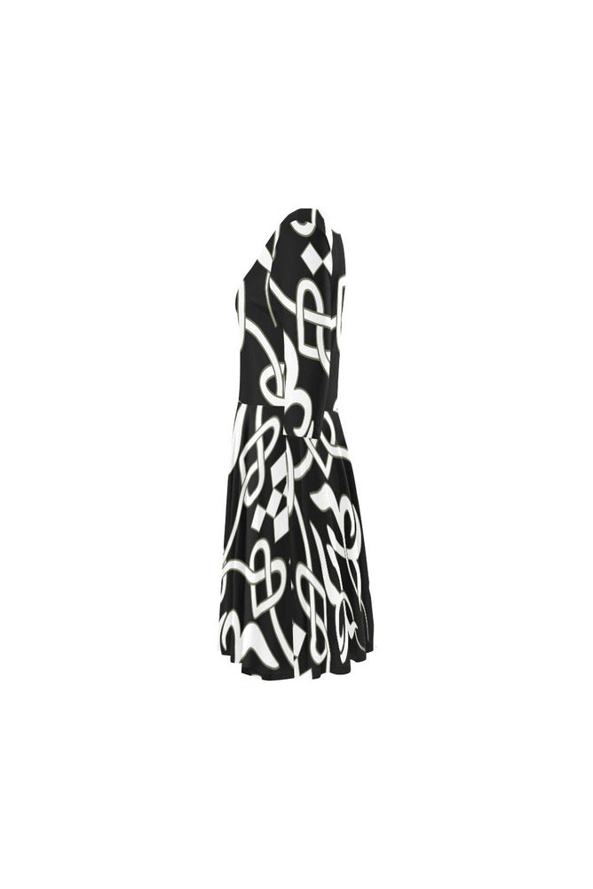patt 5 Elbow Sleeve Ice Skater Dress (D20) - Objet D'Art