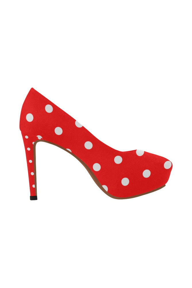 Red Polka Dot Women's High Heels - Objet D'Art