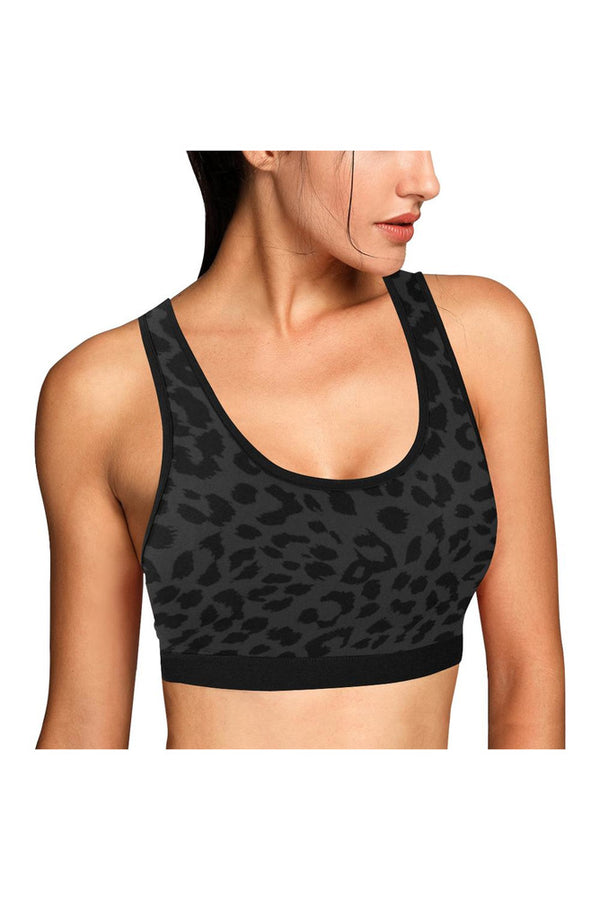 Leopard Dark Sports Bra - Objet D'Art