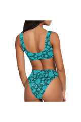 Aqua Rose Sport Top & High-Waist Bikini Swimsuit - Objet D'Art