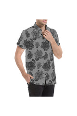 Camisa de manga corta con estampado floral Paisley para hombre - Objet D'Art Online Retail Store