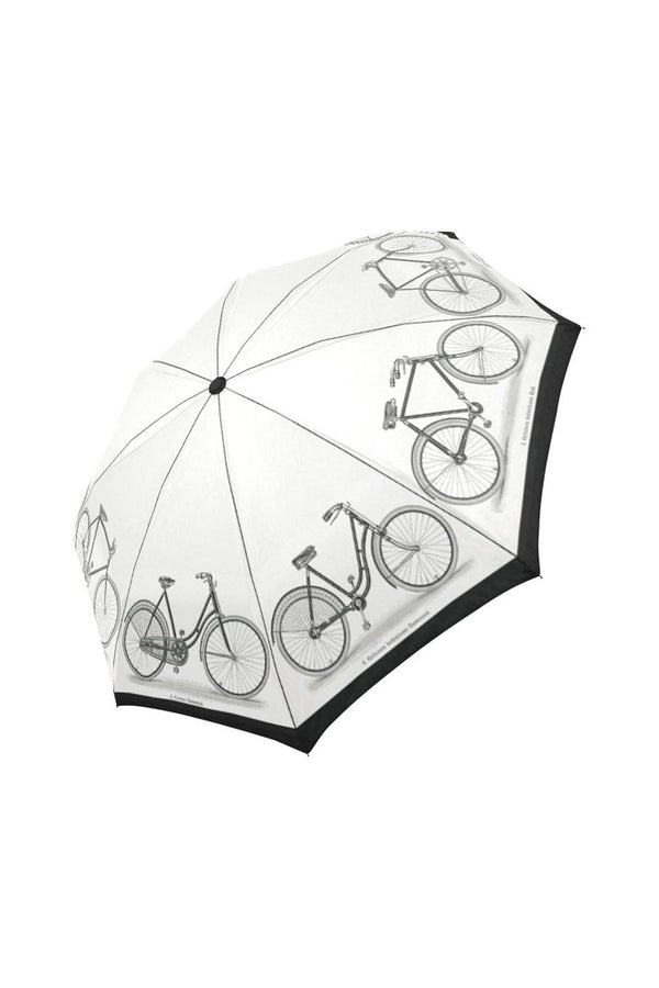 Vintage Bicycle Illustrations Auto-Foldable Umbrella - Objet D'Art