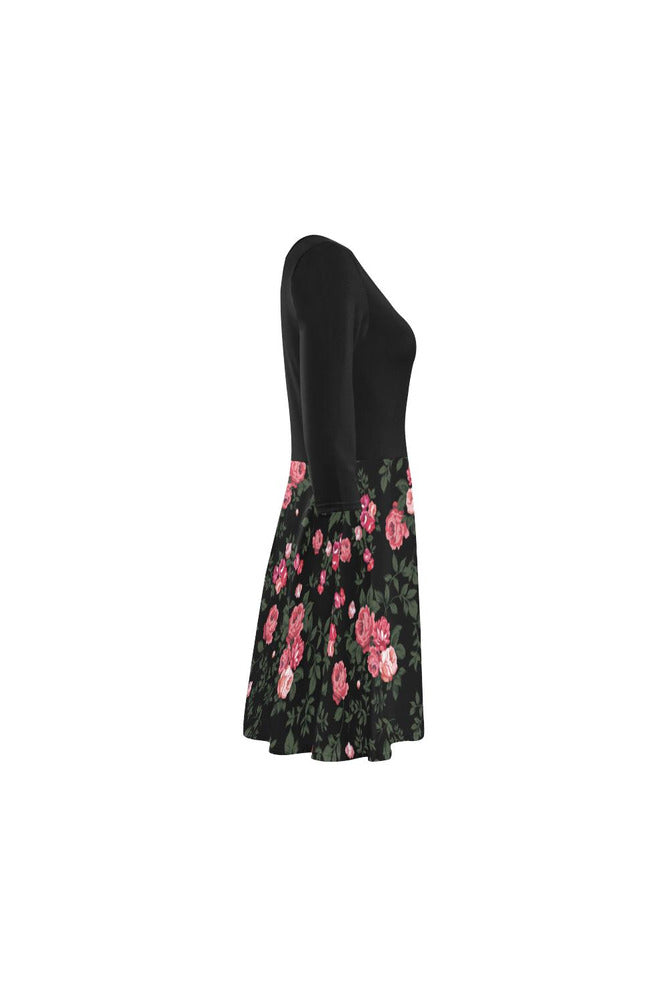 floral darkness d23 3/4 Sleeve Sundress (D23) - Objet D'Art