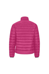 Coral Pink Men's Stand Collar Padded Jacket (Model H41) - Objet D'Art