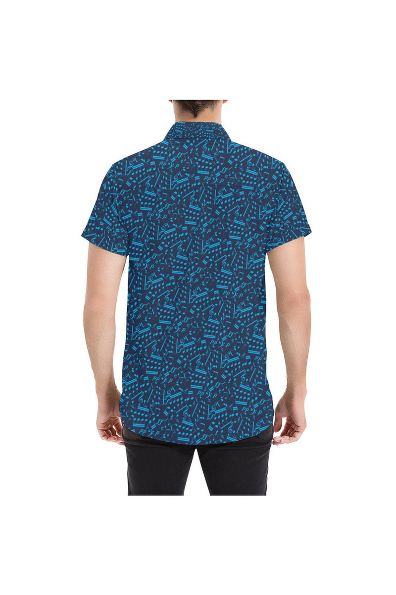 Musical Notes Large Men's All Over Print Short Sleeve Shirt/Large Size - Objet D'Art Online Retail Store