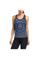 Blue Bandana Women's Racerback Tank Top - Objet D'Art