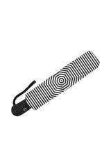 Black & White Striped Vintage Auto-Foldable Umbrella - Objet D'Art