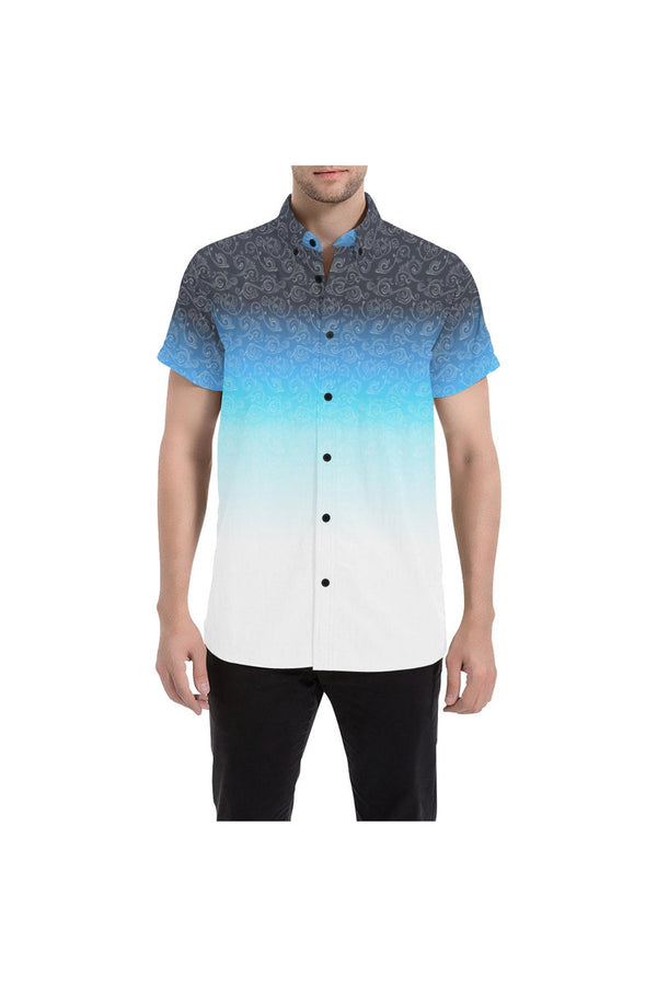Sunrise Ombre Scroll Men's All Over Print Short Sleeve Shirt (Model T53) - Objet D'Art