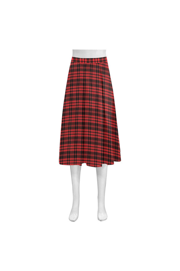 Buffalo Plaid Mnemosyne Women's Crepe Skirt (Model D16) - Objet D'Art