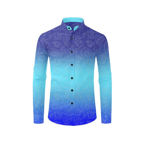 Blue Ombre Men's Casual Dress Shirt - Objet D'Art