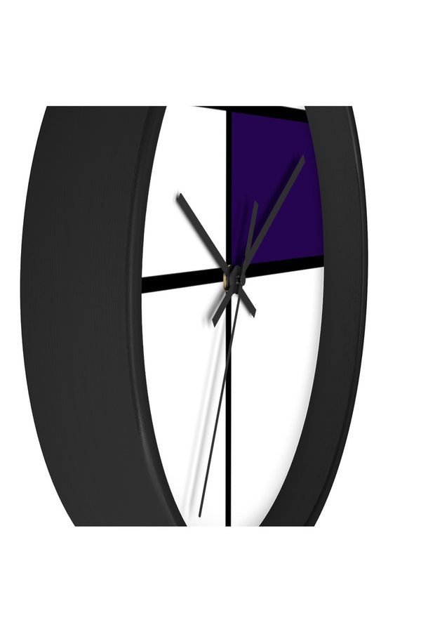 Piet Mondrian style design: PURPLE Wall clock - Objet D'Art