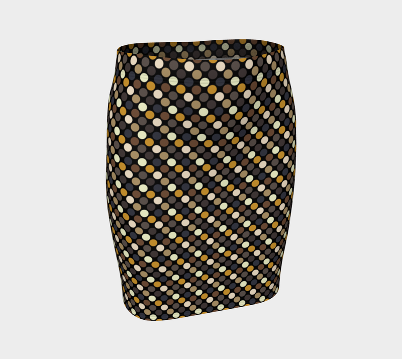 Earthtone Polka dot Fitted Skirt - Objet D'Art