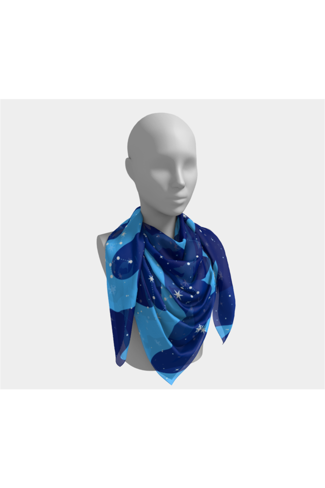 Blue Camo Zodiac Square Scarf - Objet D'Art