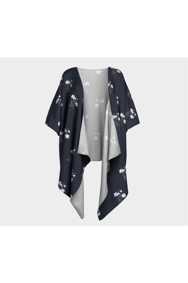 Midnight Bellflower Draped Kimono - Objet D'Art