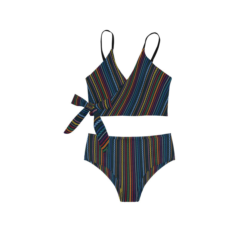 spectral andromeda print 2 Knot Side Bikini Swimsuit (Model S37) - Objet D'Art