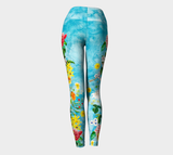 Marble Sky Floral Yoga Leggings - Objet D'Art