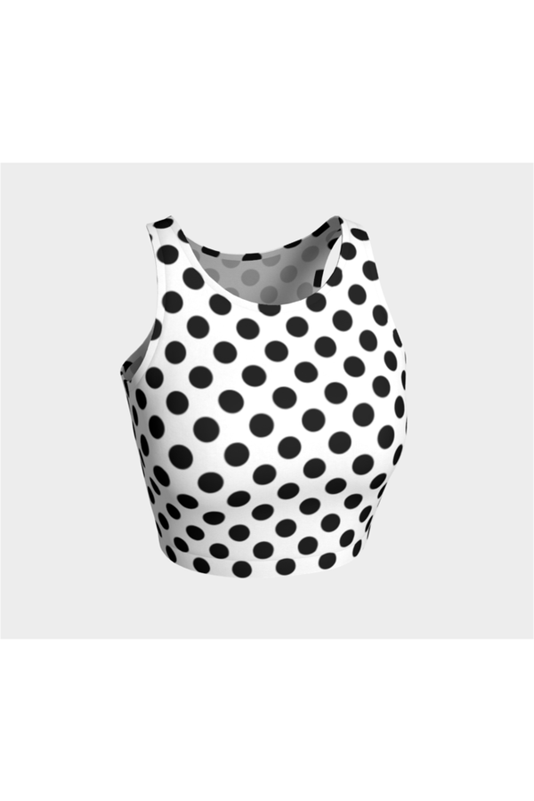 White & Black Polkadot Athletic Top - Objet D'Art