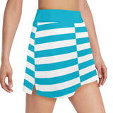 light blue solid print 2C Women's Golf Skirt with Pockets (Model D64) - Objet D'Art