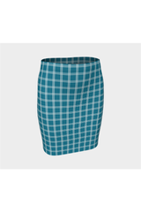 Tattersall Blue Fitted Skirt - Objet D'Art