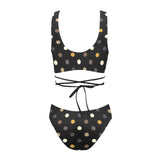 earthtone print 10A Cross String Bikini Set (Model S29) - Objet D'Art