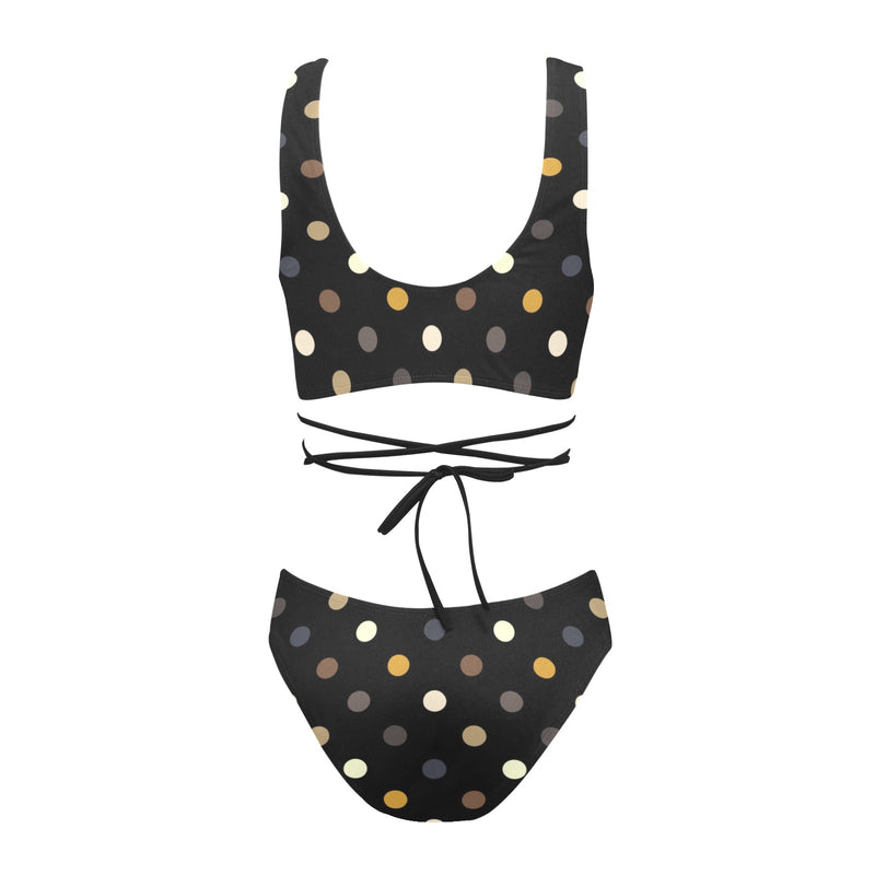 earthtone print 10A Cross String Bikini Set (Model S29) - Objet D'Art