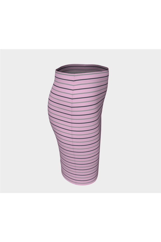 Pink Pinstripe Fitted Skirt - Objet D'Art