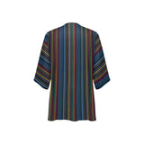 colored chain print Women's Kimono Chiffon Cover Up (Model H51) - Objet D'Art