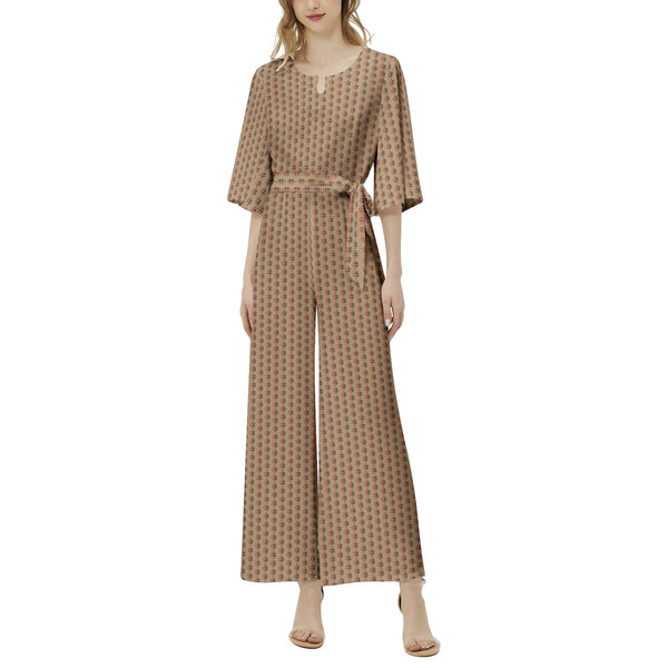 Dolman Sleeve Belted Wide Leg Jumpsuit - Objet D'Art