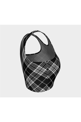 Black Tartan Athletic Top - Objet D'Art