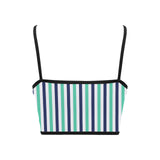 striped print 15A Women's Spaghetti Strap Crop Top (Model T67) - Objet D'Art