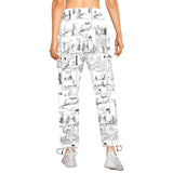 vintage comic nineteenth century print Women's Quick Dry Cargo Sweatpants (Model L65) - Objet D'Art