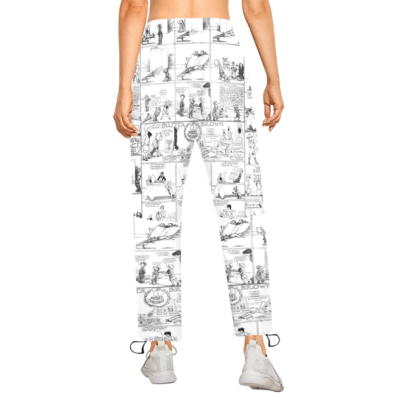 vintage comic nineteenth century print Women's Quick Dry Cargo Sweatpants (Model L65) - Objet D'Art